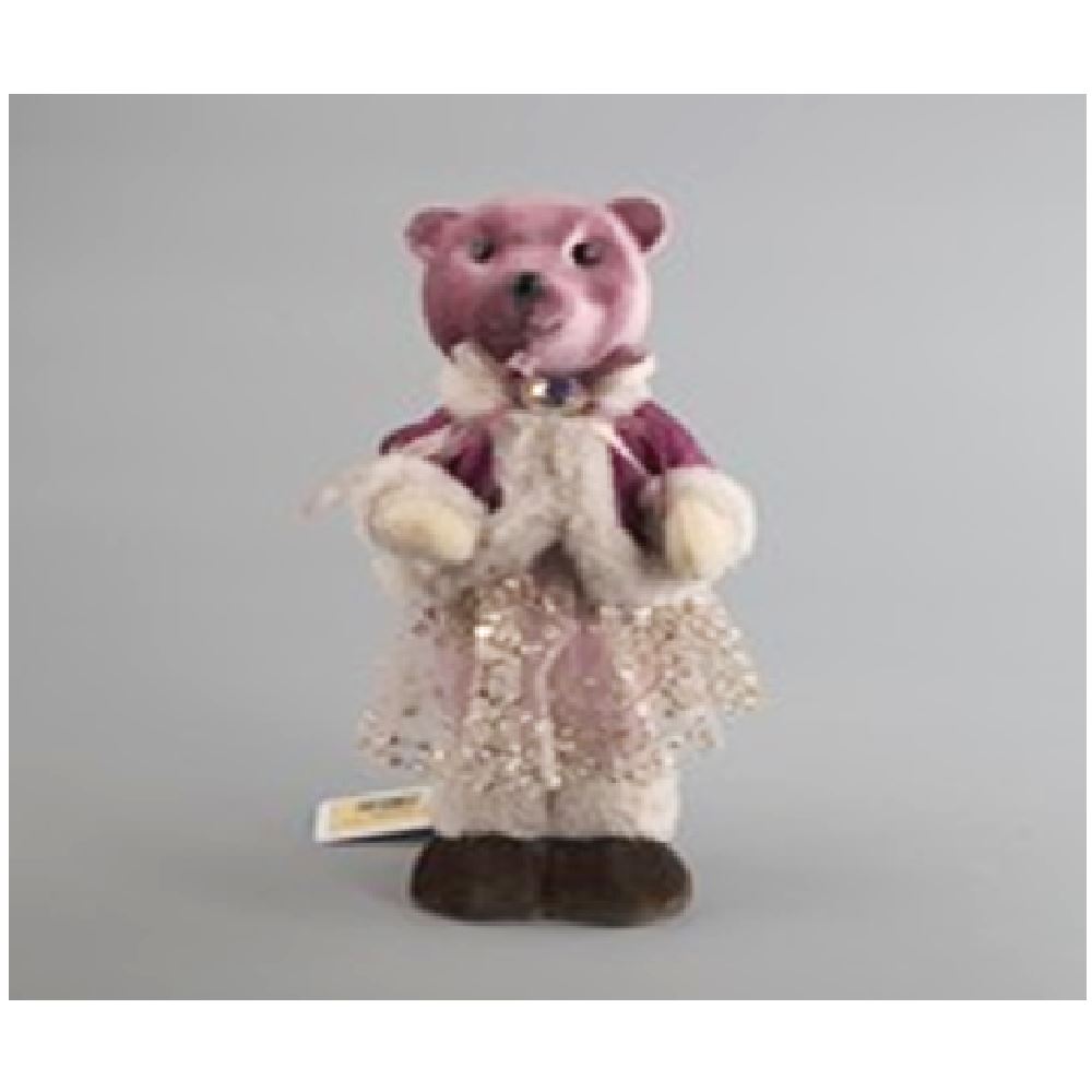 Фигура декоративная Медведь розовый