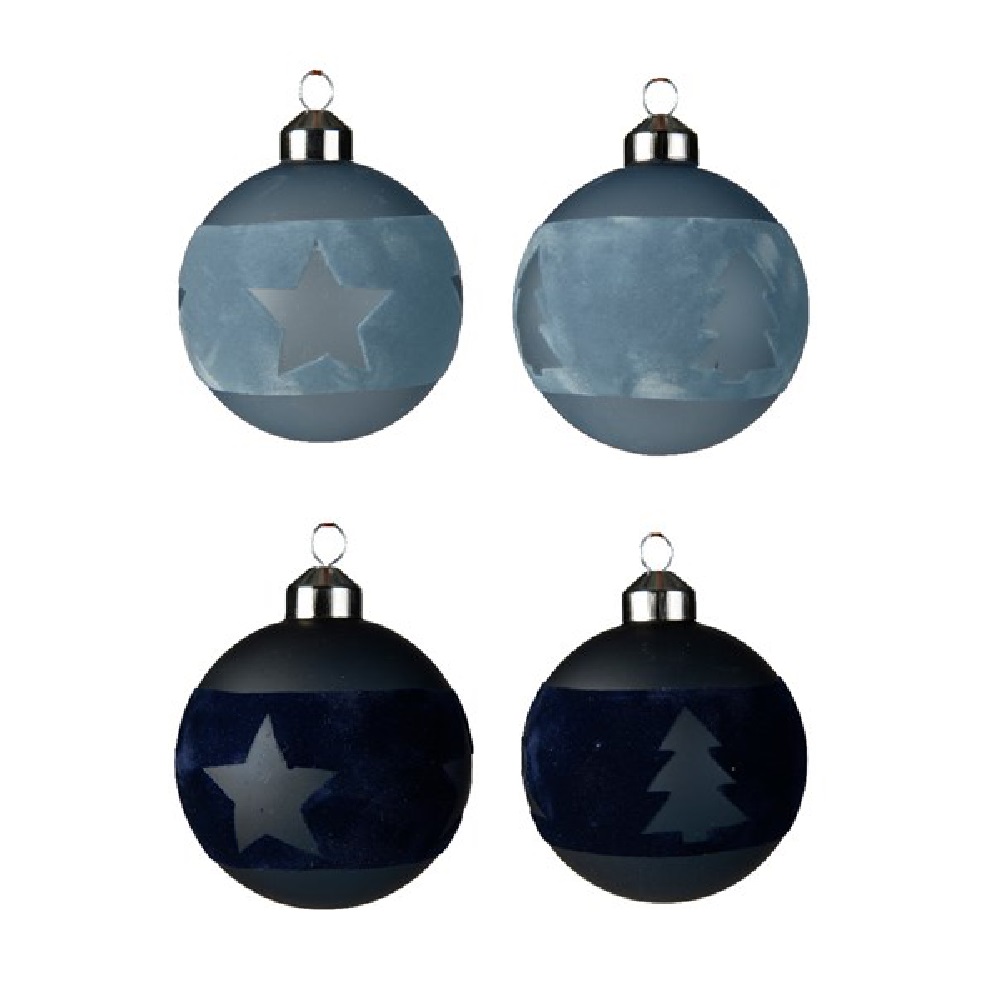 Набор елочных шаров d 80мм 3шт. с декоративным напылением /16