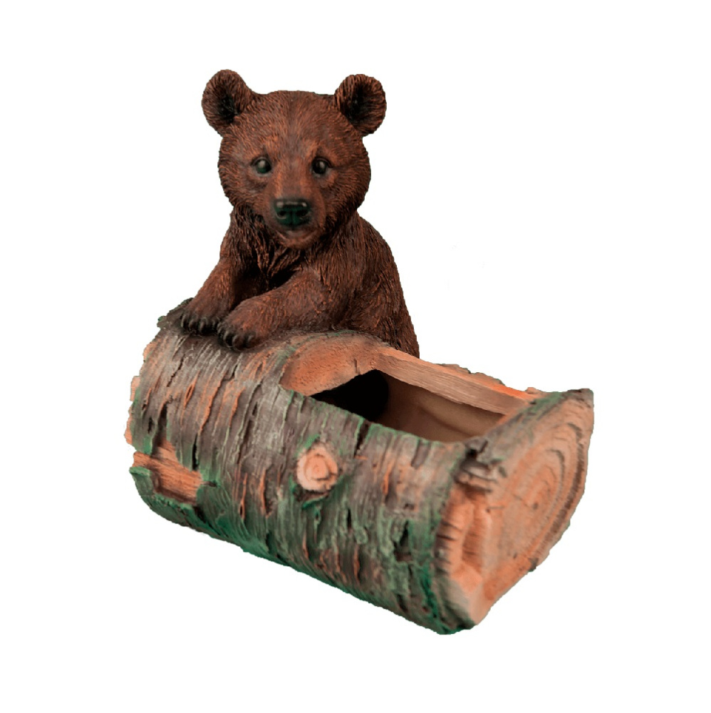 Фигура садовая МЕДВЕДЬ С БРЕВНОМ КАШПО /1