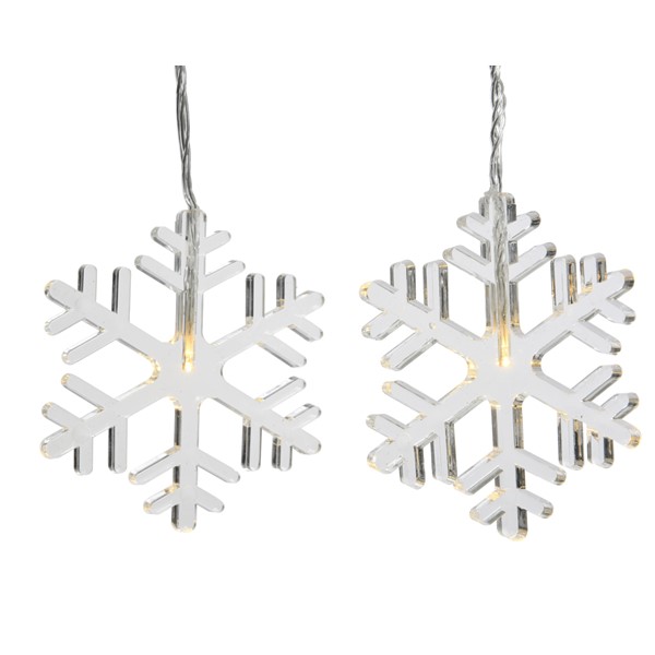 Гирлянда на окно СНЕЖИНКИ 8L 1шт теплый/24