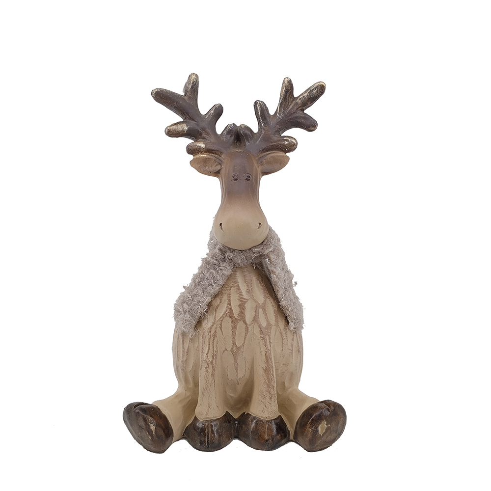 Фигура декоративная  Олень сидит h 21см/