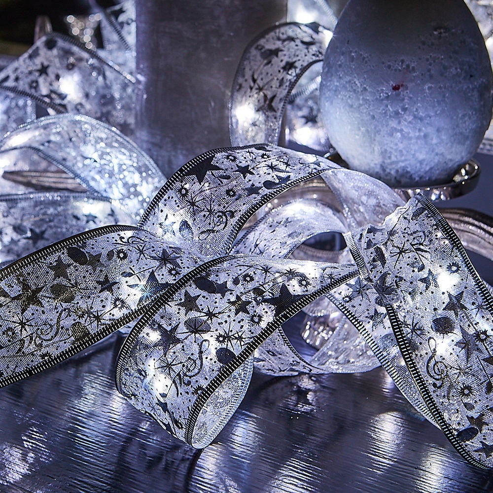 Гирлянда светодиодная ЛЕНТА 100 светодиодов, 10м., белый свет, на батарейках