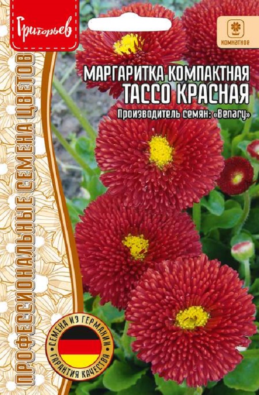 Маргаритка Тассо Красная компактная 5шт /10