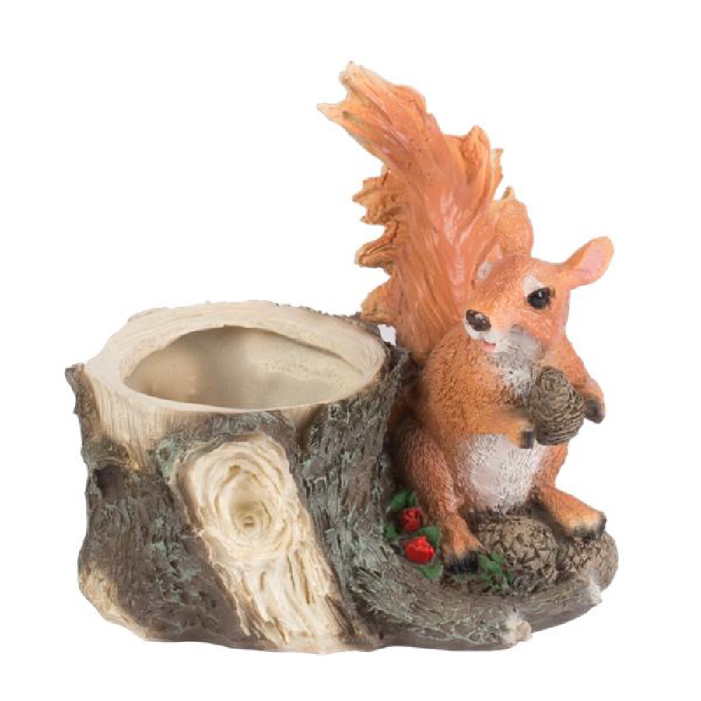 Фигура садовая БЕЛКА С ШИШКОЙ КАШПО  