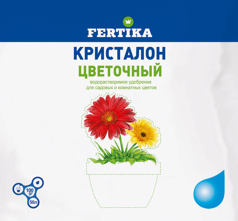 Удобрение ФЕРТИКА  Кристалон Цветочный 100гр