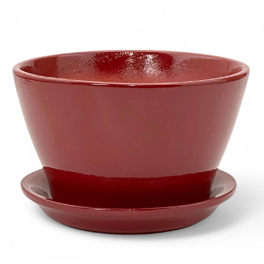 Горшок керамический Беллита ГЛЯНЕЦ вишневый 0,45л. /12
