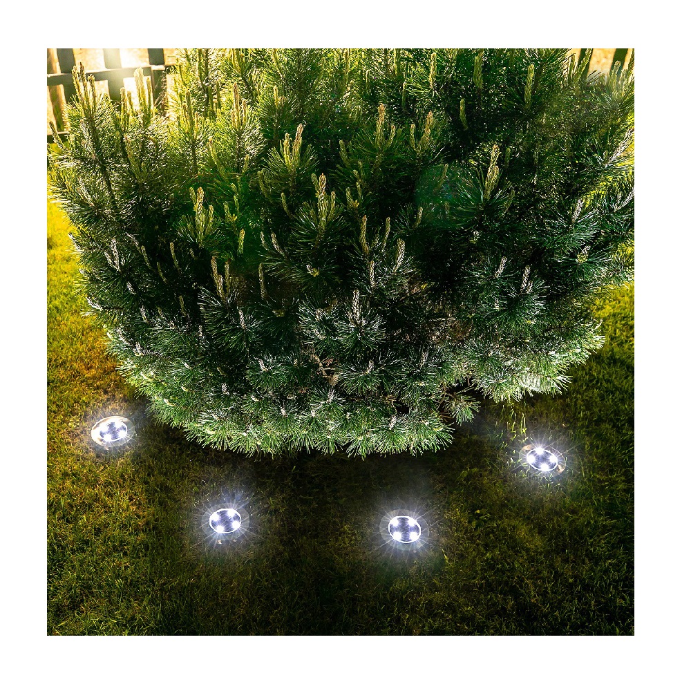 Светильник садовый ландшафтный на солнечной батарее, белый свет