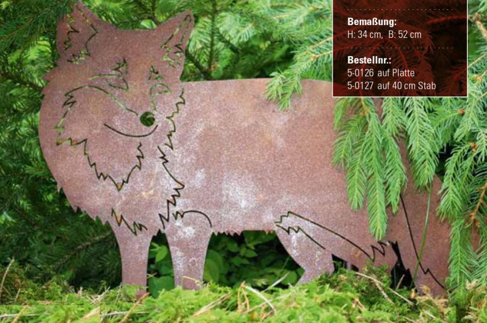 Фигура садовая ЛИСА на пластине h-34см /1