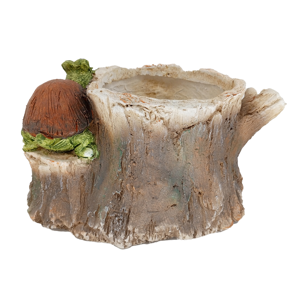 Фигура декоративная КАШПО Пенек с черепашками h 18.5см/