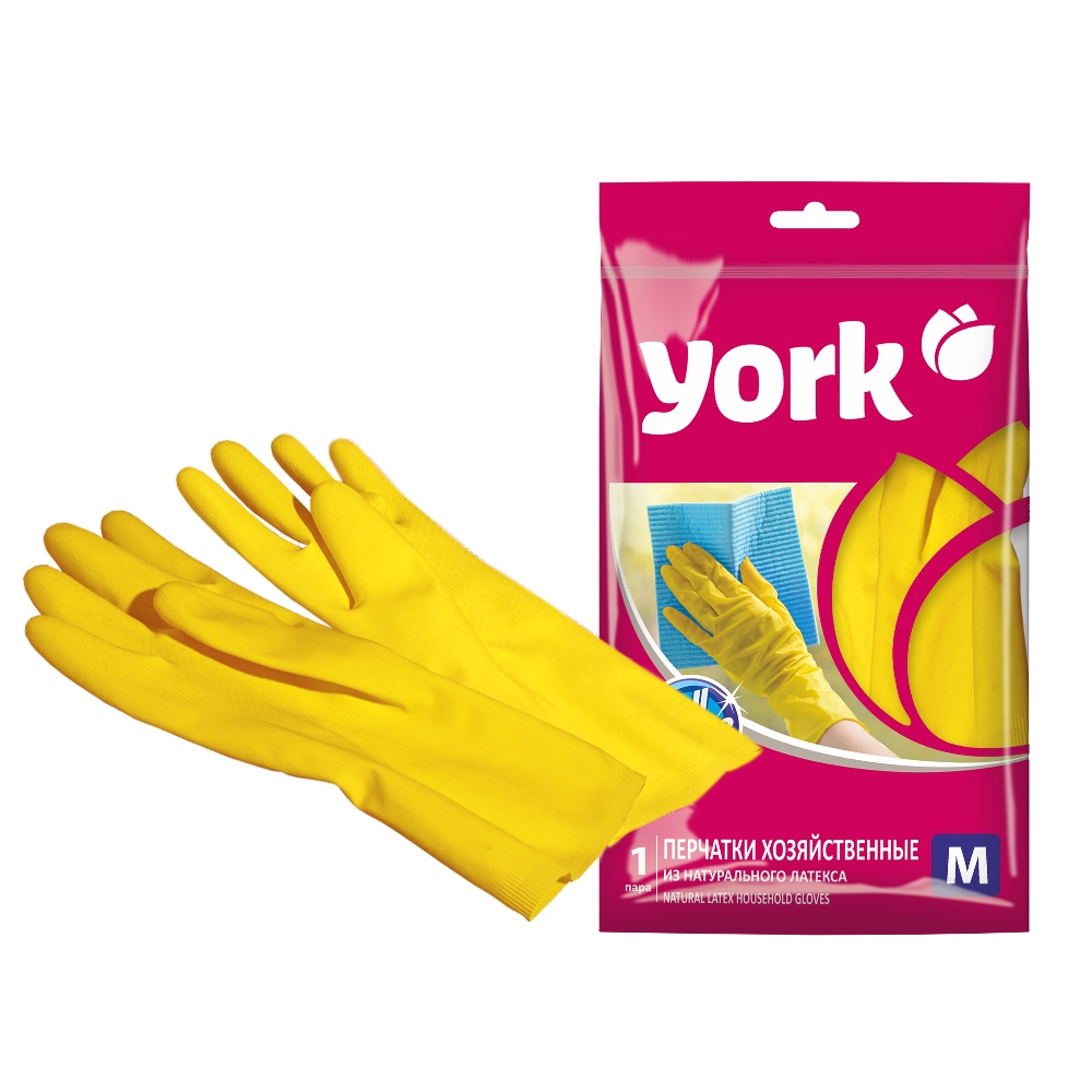 Перчатки резиновые YORK (M) /144