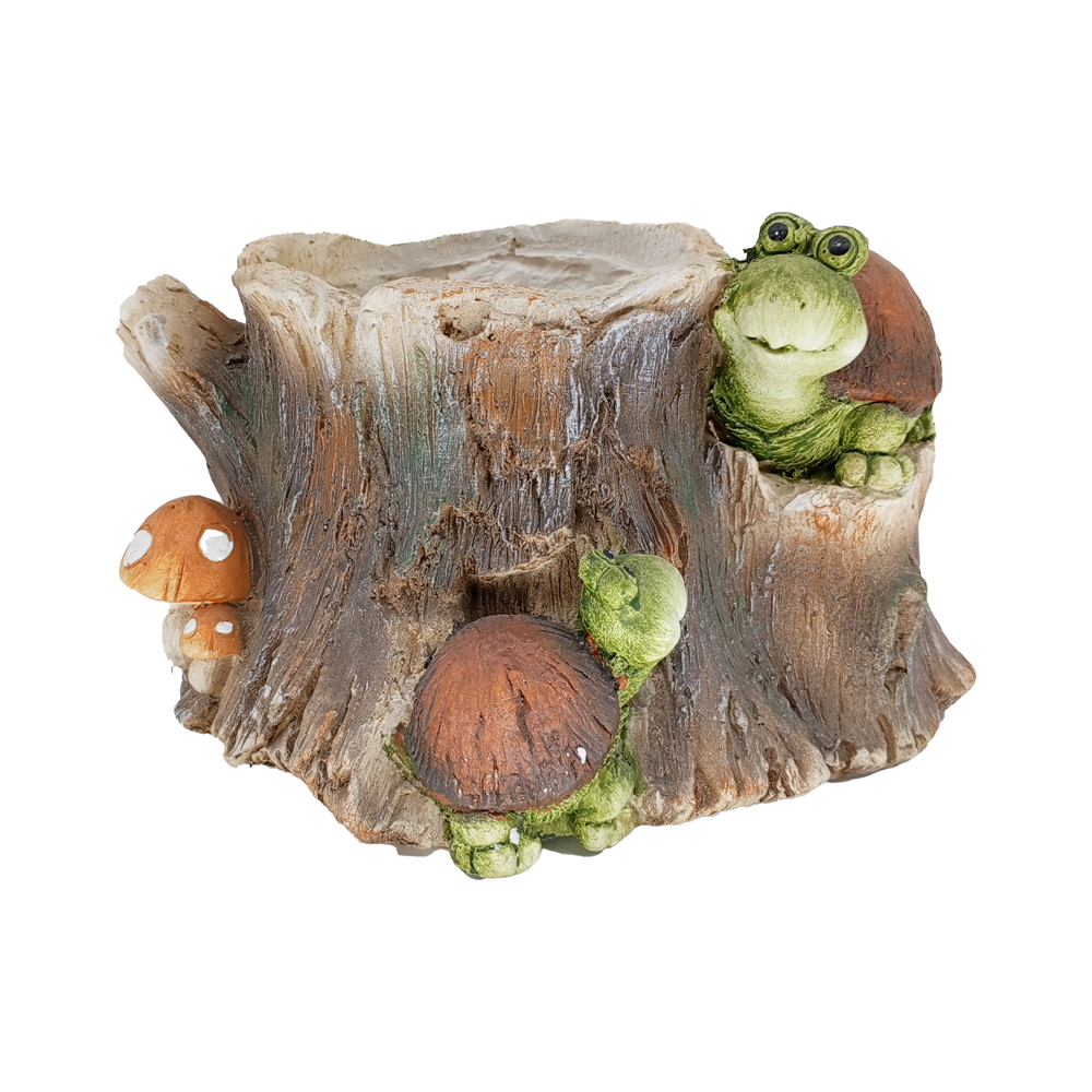 Фигура декоративная КАШПО Пенек с черепашками h 18.5см/