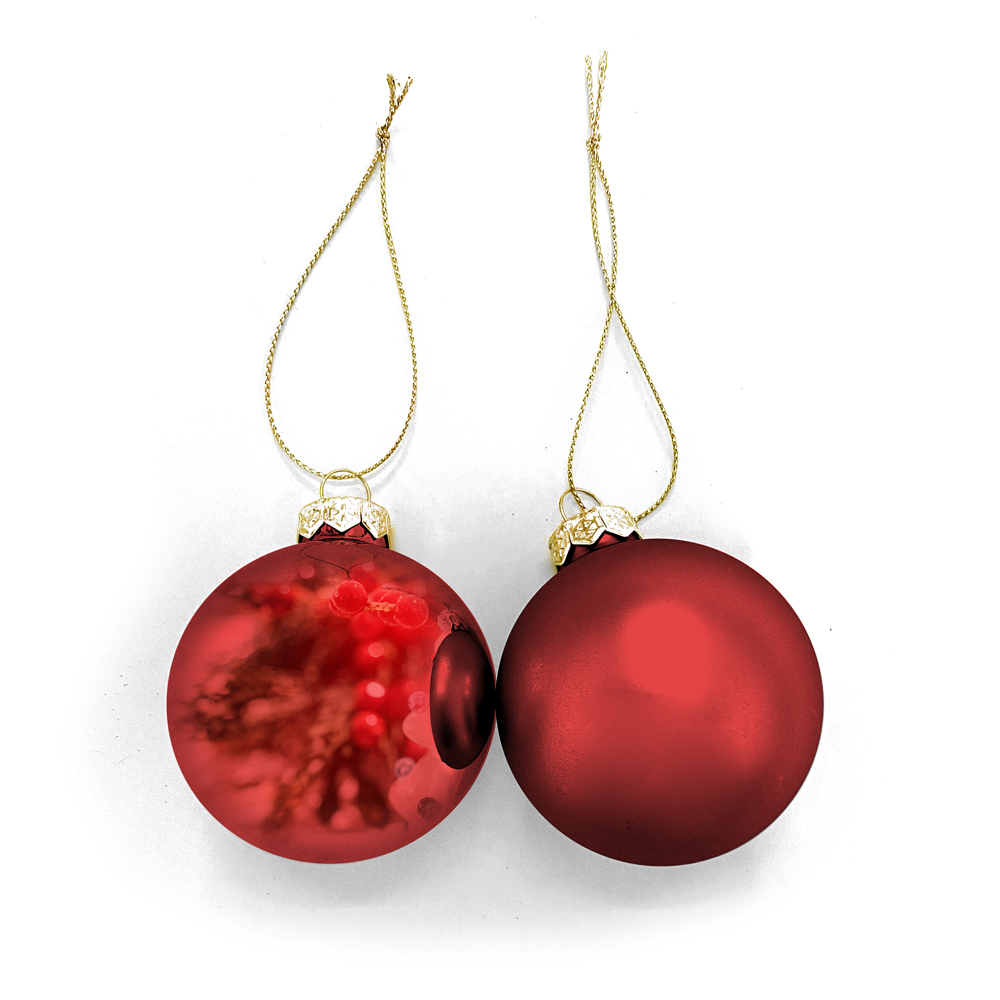 Набор елочных шаров d60мм, 12 шт/6/12, красный