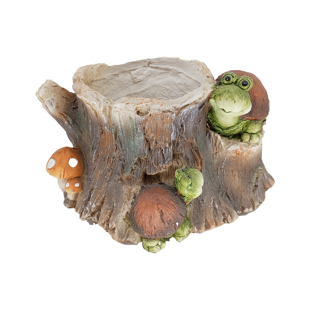 Фигура декоративная КАШПО Пенек с черепашками h 18.5см/