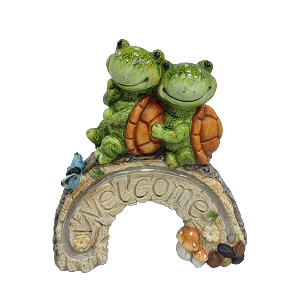 Фигура декоративная солар Черепашки на мостике h 35,8см/