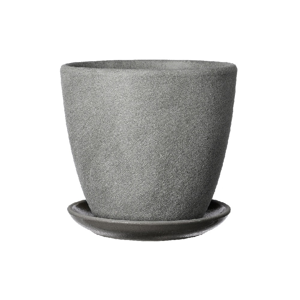 Горшок бетон ЗАМША бутон серый №4 4,0л /