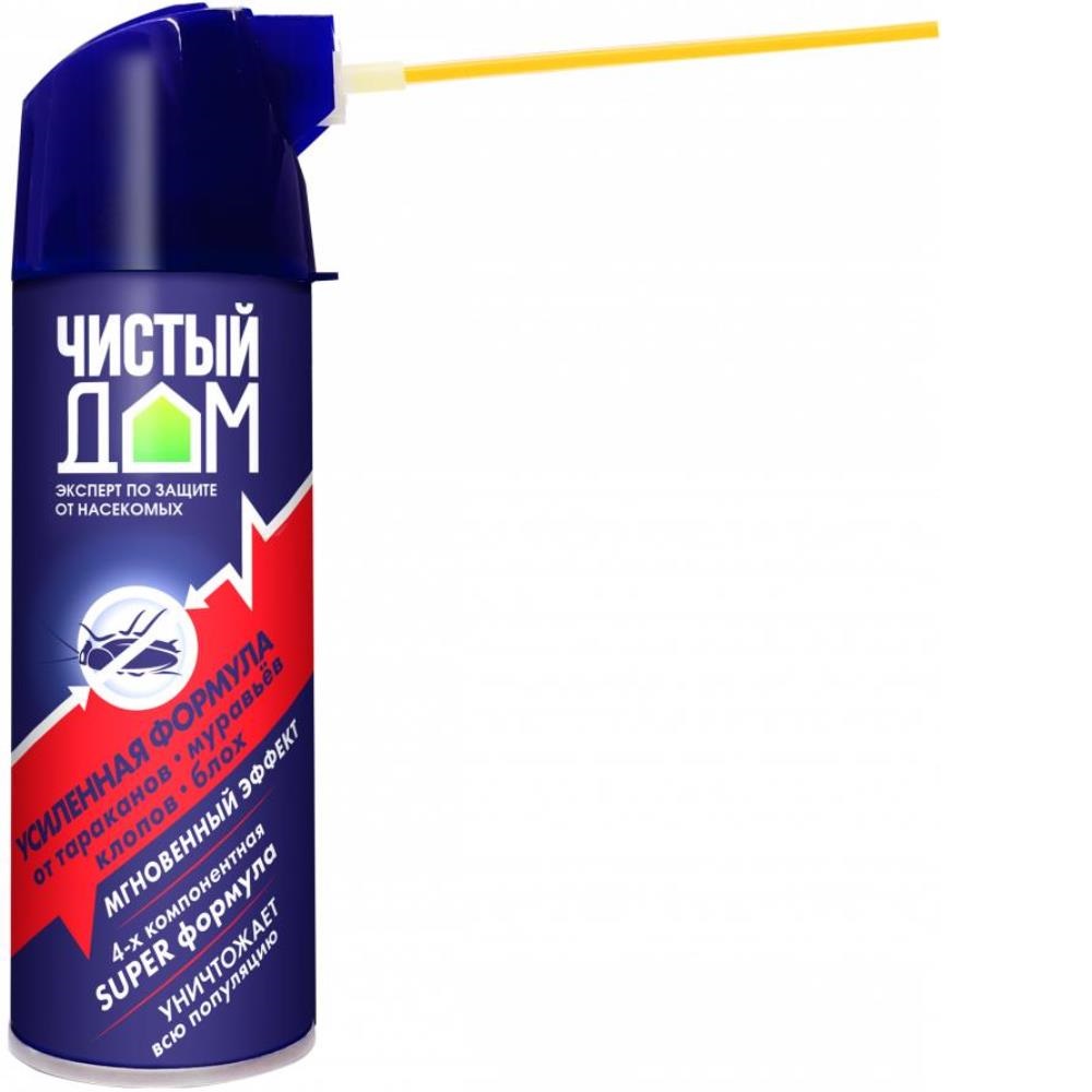 Аэрозоль ЧИСТЫЙ ДОМ от насекомых Супер усиленный 400мл/24