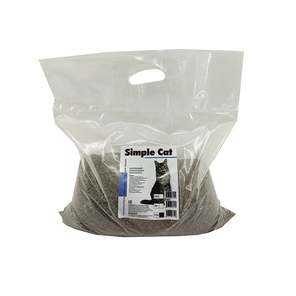 Наполнитель минеральный комкующийся "Simple Cat" 7,5кг