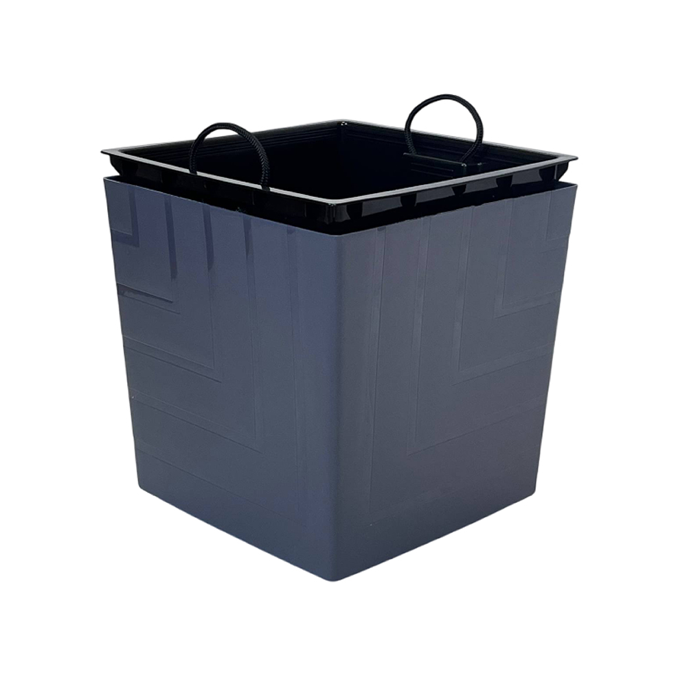 Горшок пластиковый КВАДРО 23,4л антрацит /2