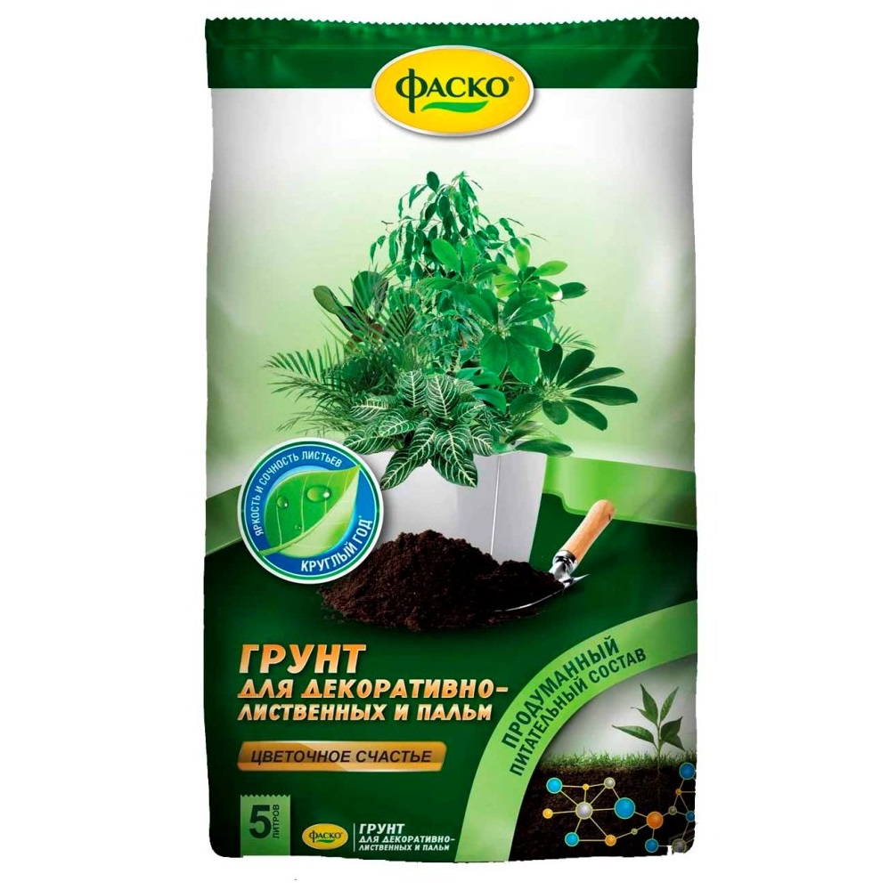 Грунт ЦВЕТОЧНОЕ СЧАСТЬЕ Для декоративно-лиственных 5л  /5/315