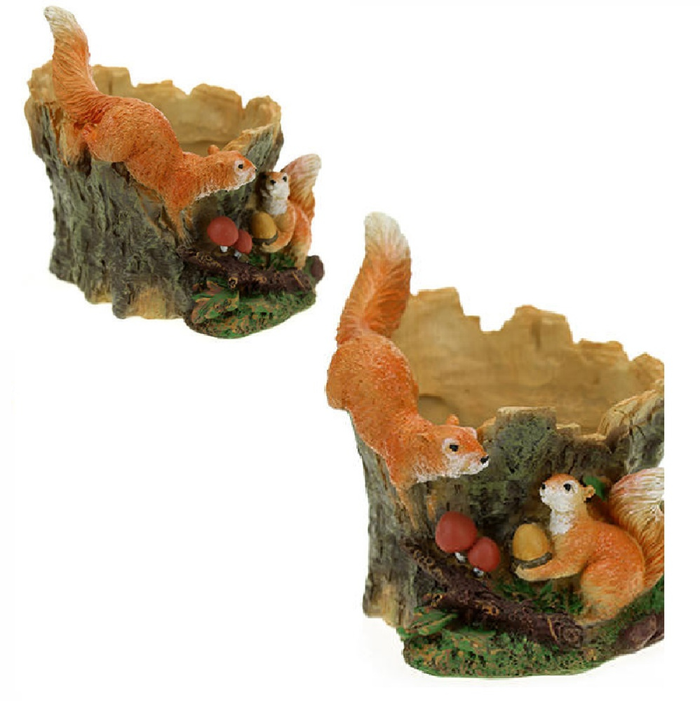 Фигура садовая БЕЛКИ С ГРИБАМИ НА ПНЕ КАШПО  /1