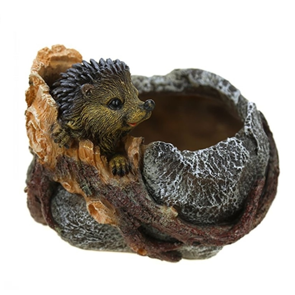 Фигура садовая КАМЕНЬ С ЕЖОМ КАШПО /1