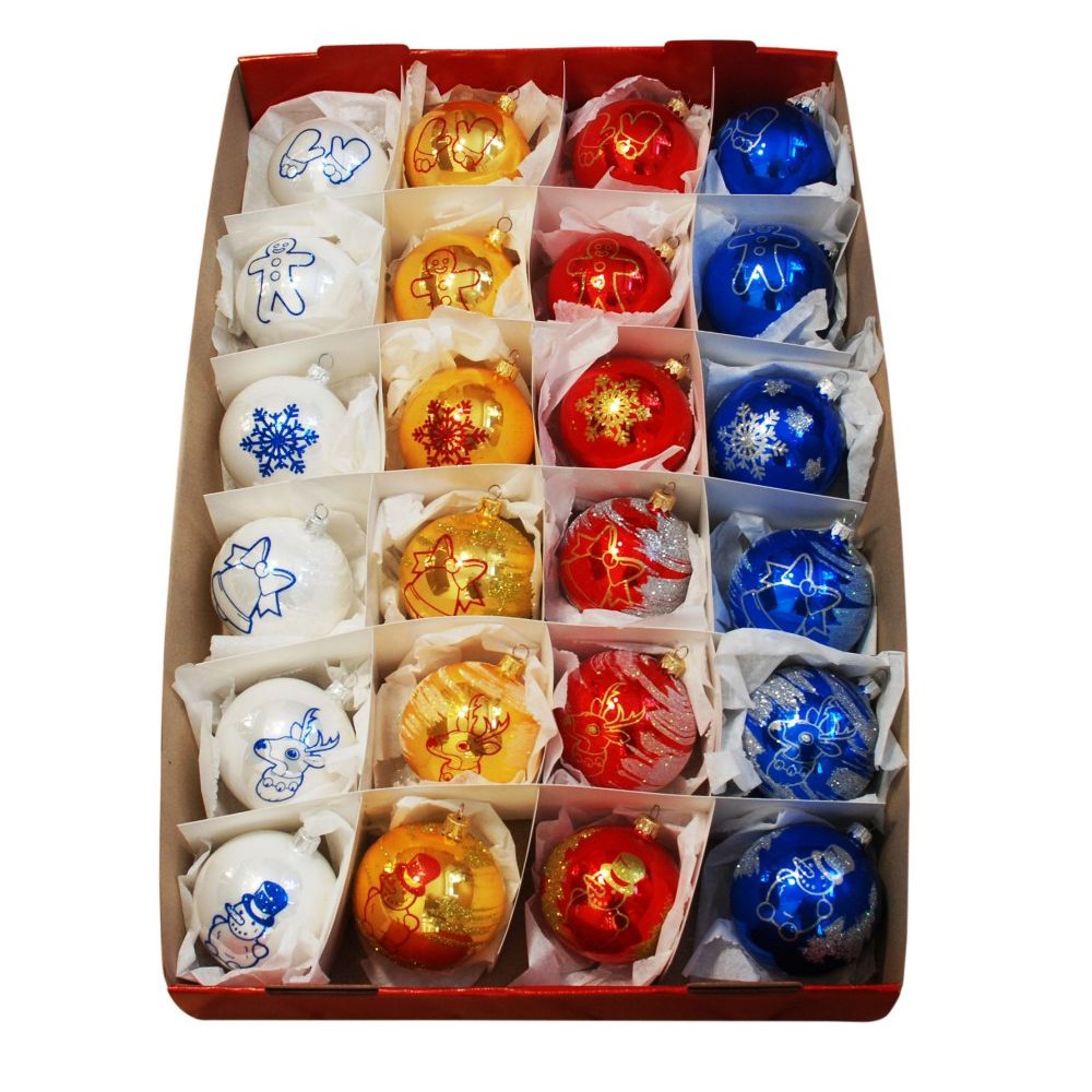 Шар  85мм 1шт НОВОГОДНИЙ СИЛУЭТ глянец/24