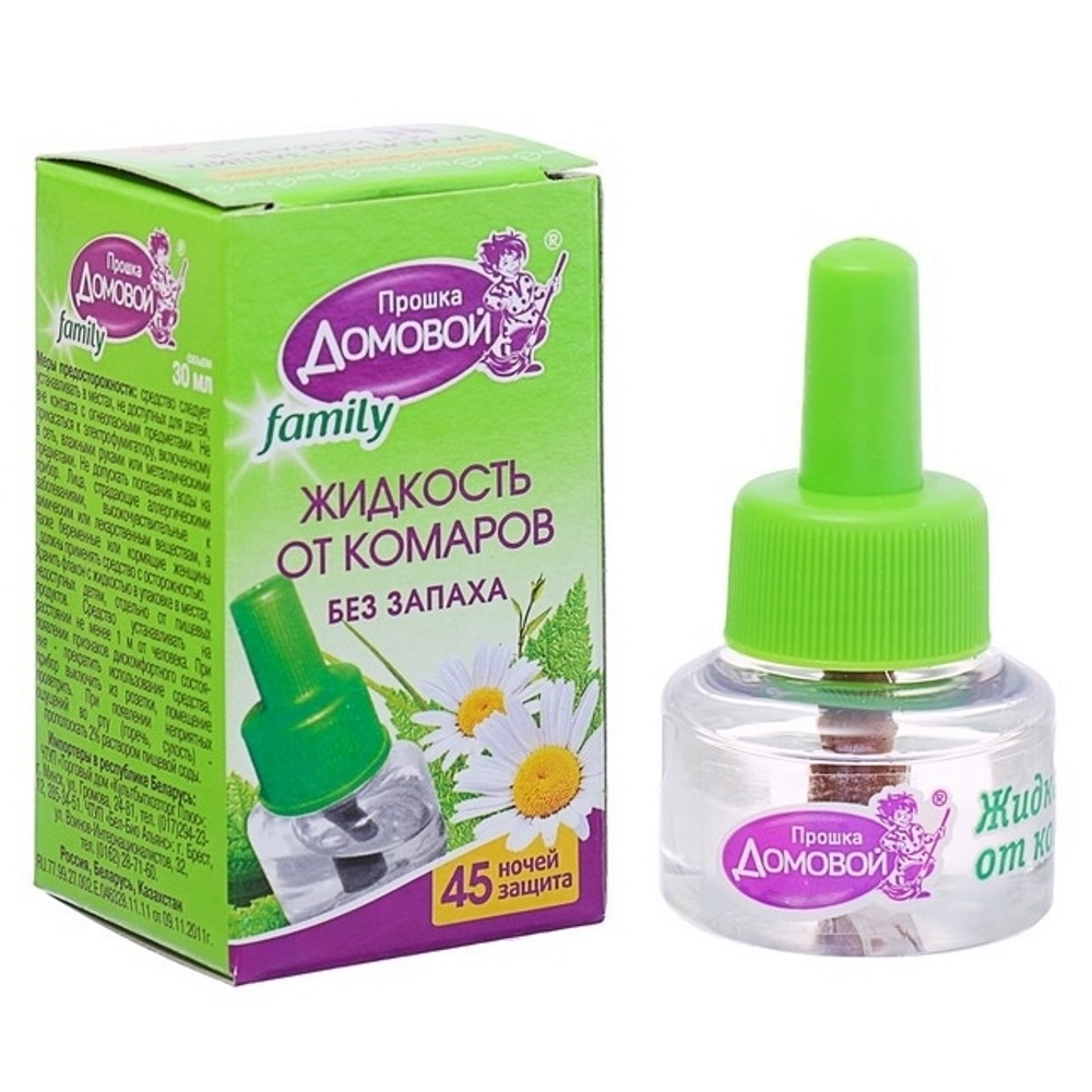Жидкость ДОМОВОЙ Family от комар 45ночей/50
