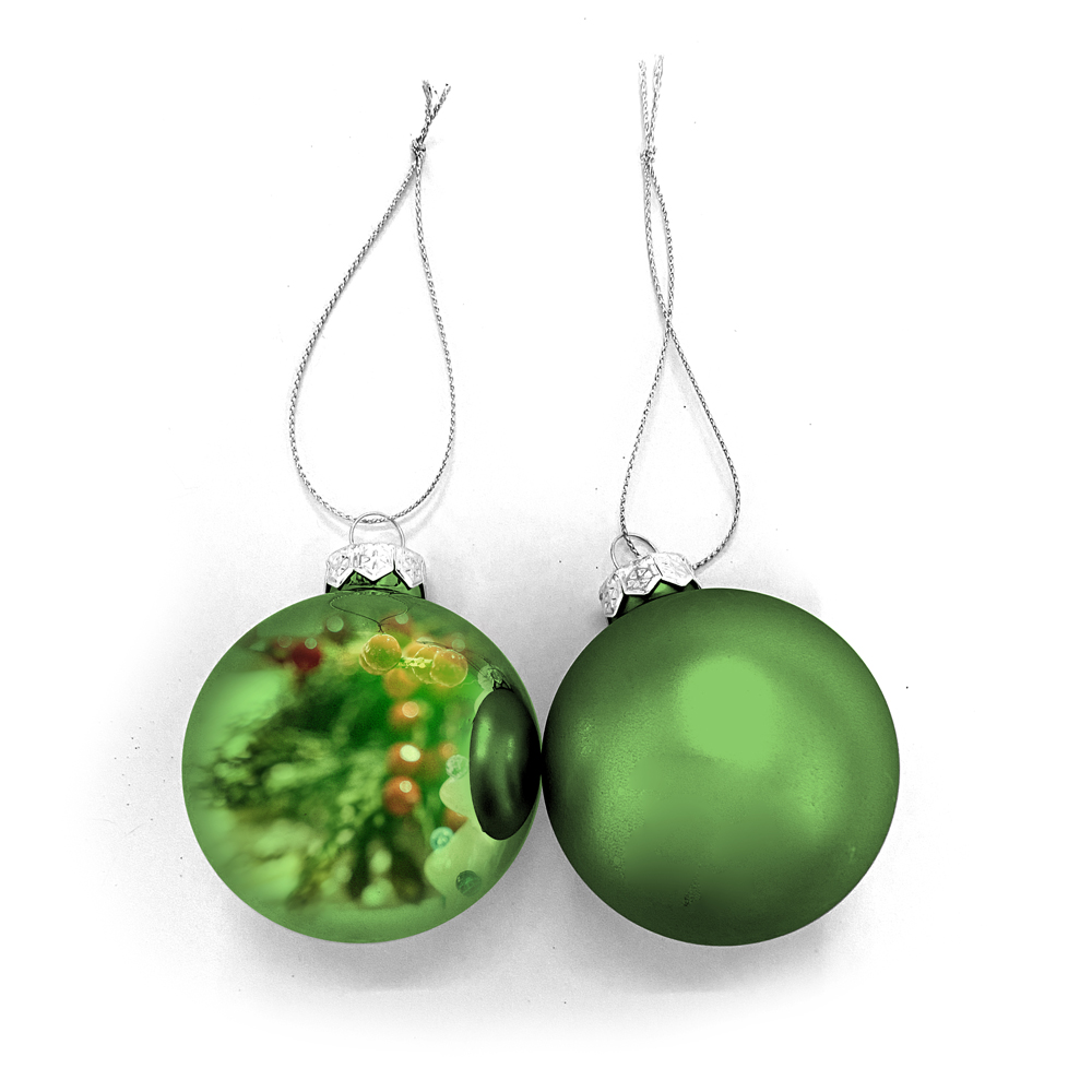 Набор елочных шаров d60мм, 12 шт/6/12, зеленый