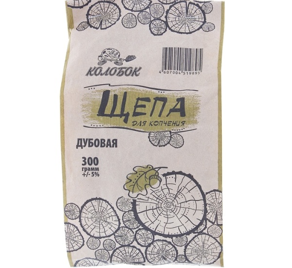 Щепа для копчения КОЛОБОК Дуб 300гр /25