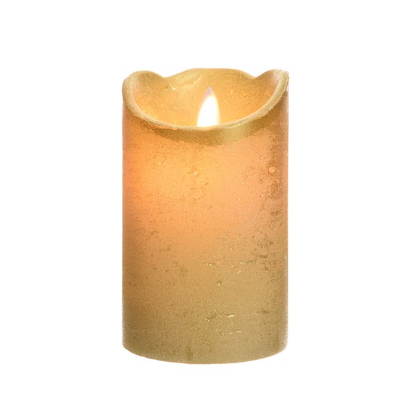 Свеча светодиодная h12,5см золото 1шт/12