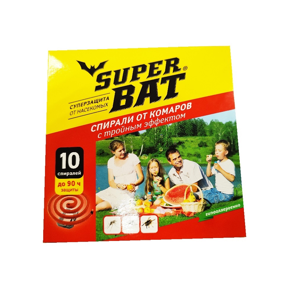 Спирали SuperBAT от комар, мух, ос 10шт/60