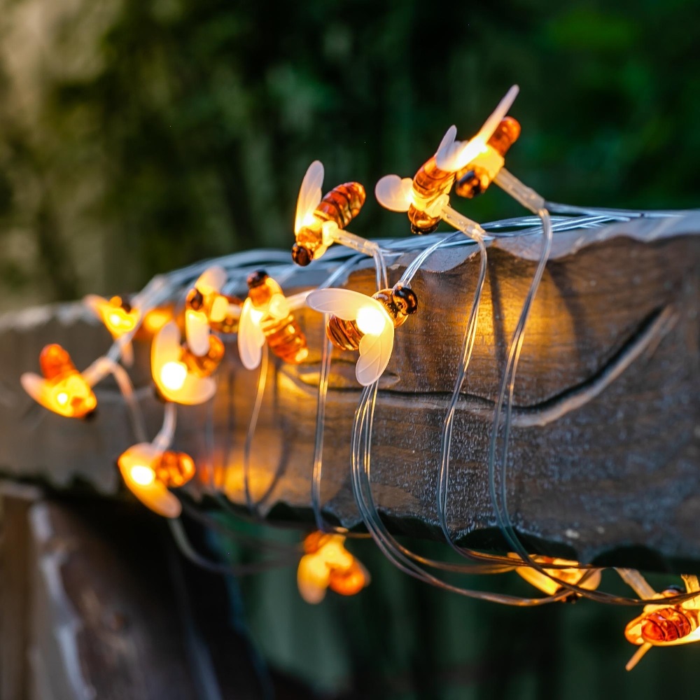 Гирлянда садовая Пчелки на солнечной батарее 20 светодиодов /1