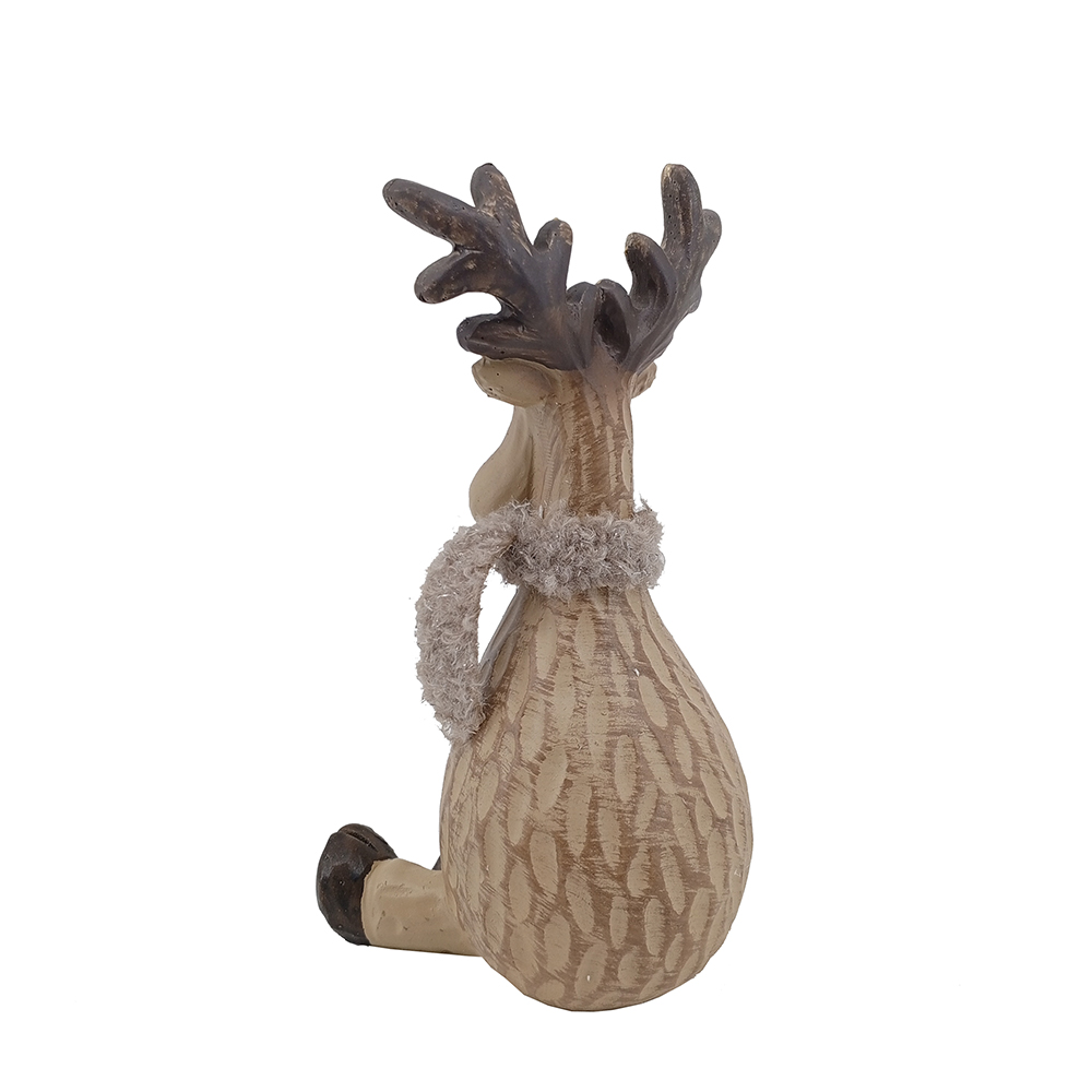 Фигура декоративная  Олень сидит h 21см/