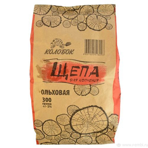 Щепа для копчения КОЛОБОК Ольха 300гр /20