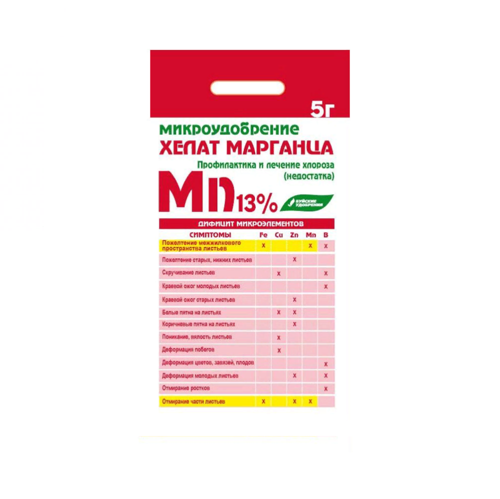 Удобрение БХЗ Хелат марганца Mn 13% 5г  /30