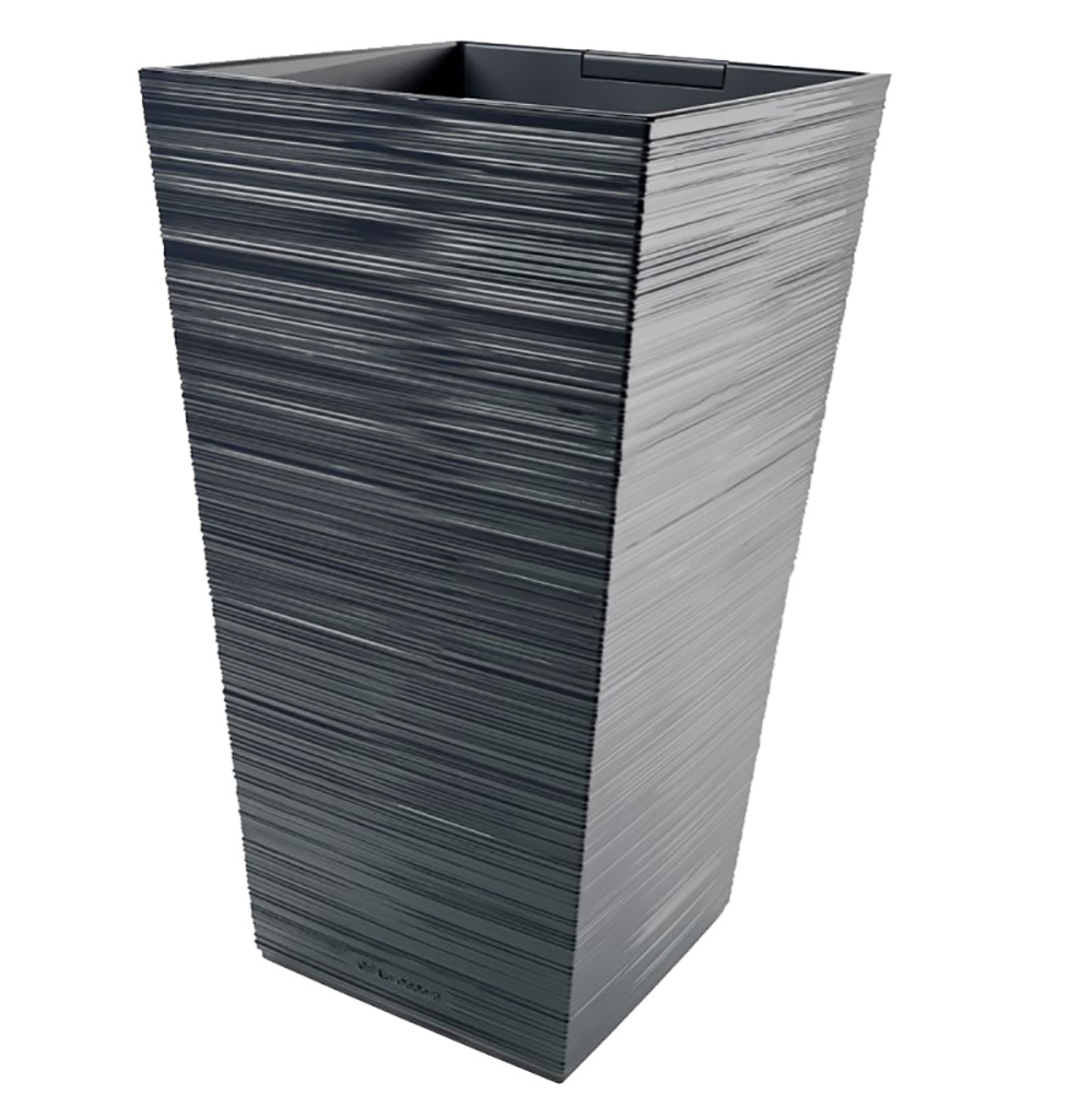 Кашпо пластиковое квадрат La Decoro максимум 34,5л антрацит  /