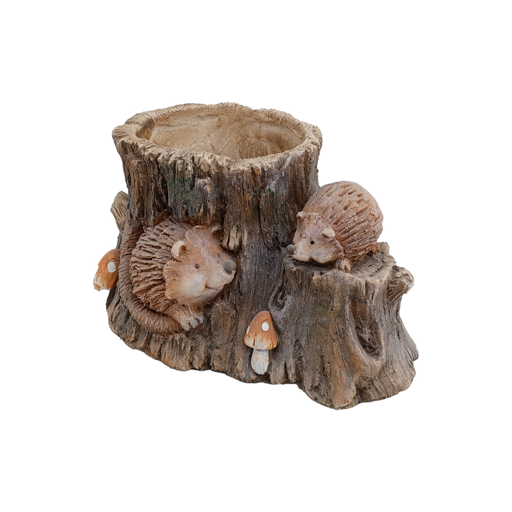 Фигура декоративная КАШПО Ежи на пне h 17.5см/ 2