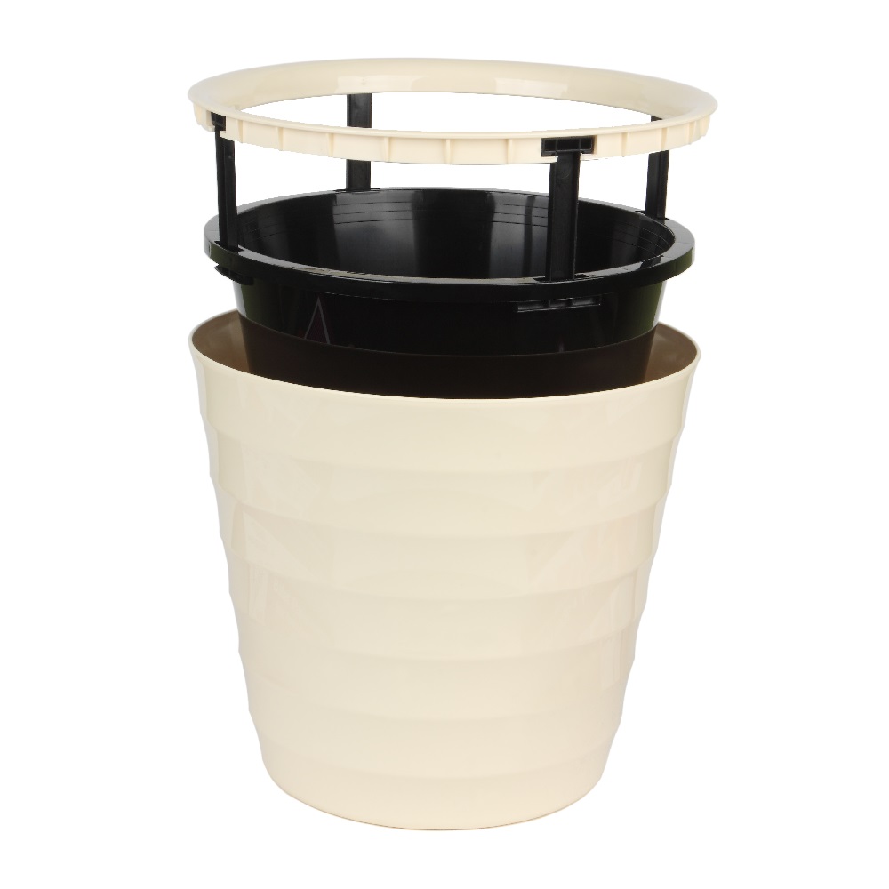 Горшок пластиковый  ЛАУРА 16,6л ванильный /1