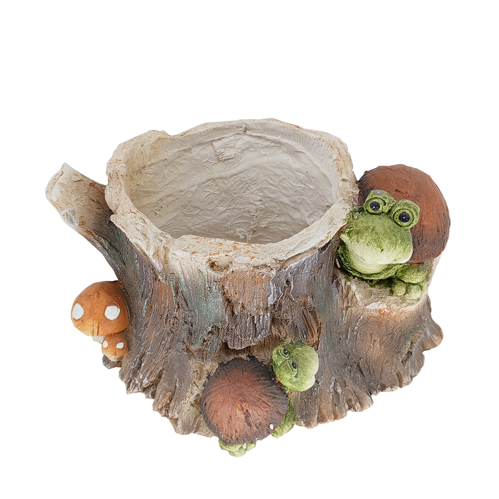 Фигура декоративная КАШПО Пенек с черепашками h 18.5см/