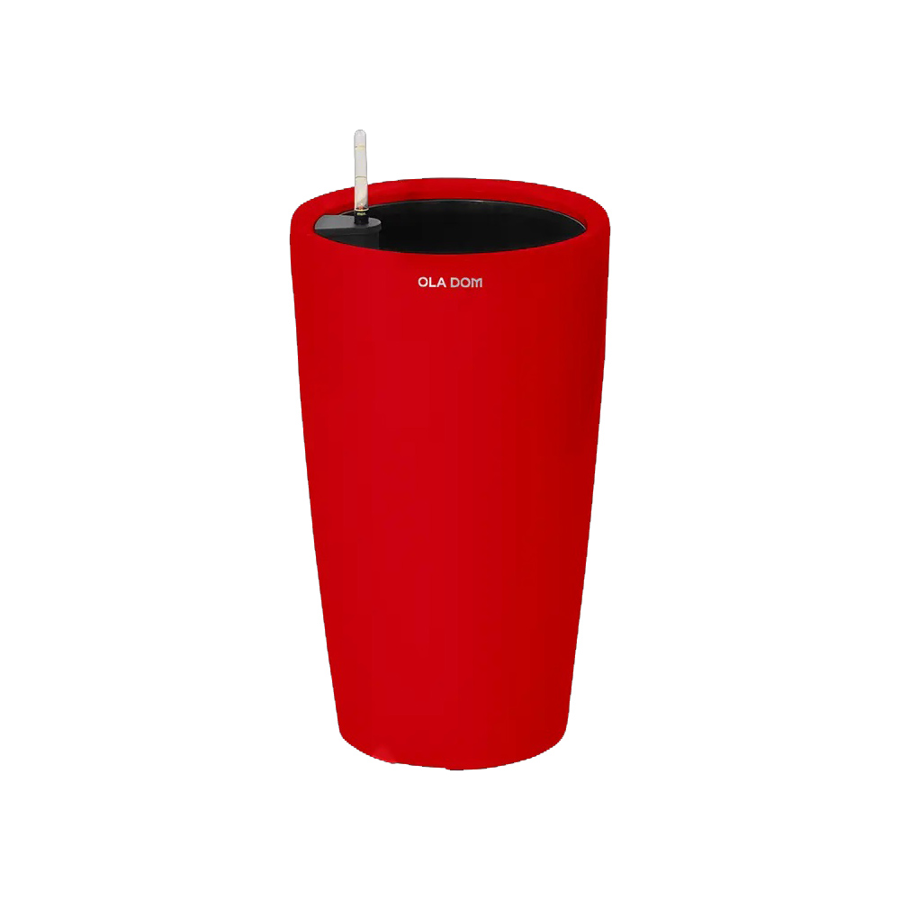 Кашпо пластиковое DELUXE круглое LONG 31 л OLA DOM (ярко-красный)
