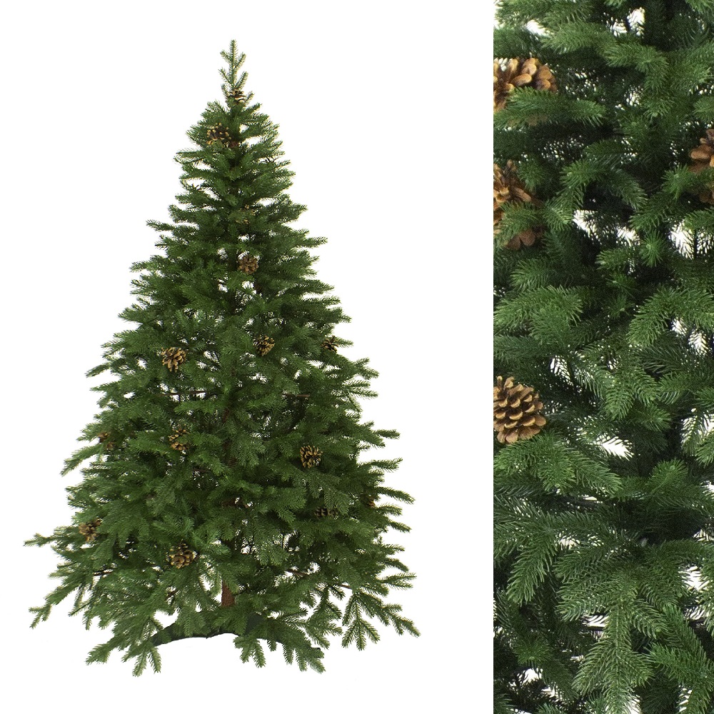 Елка литая Монтана Премиум зеленая с шишками 150см 