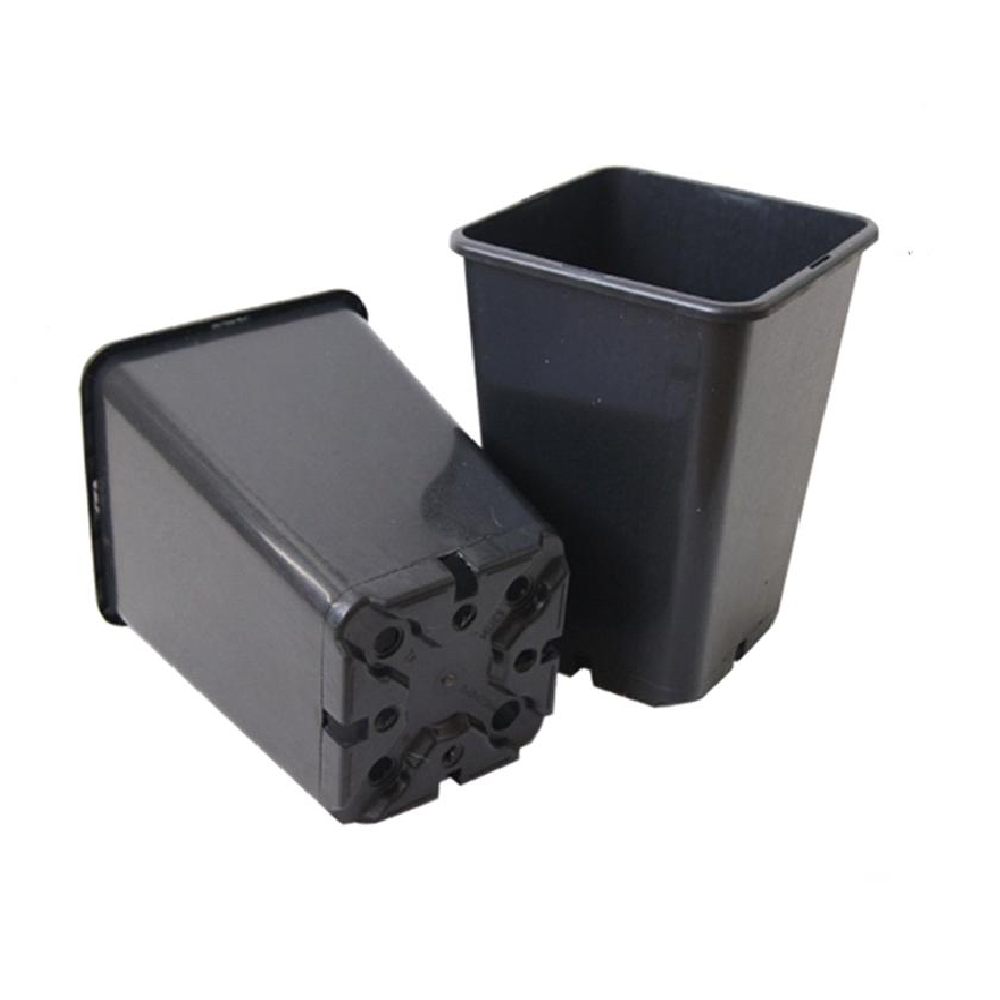 Горшок для рассады 5л черный квадрат /