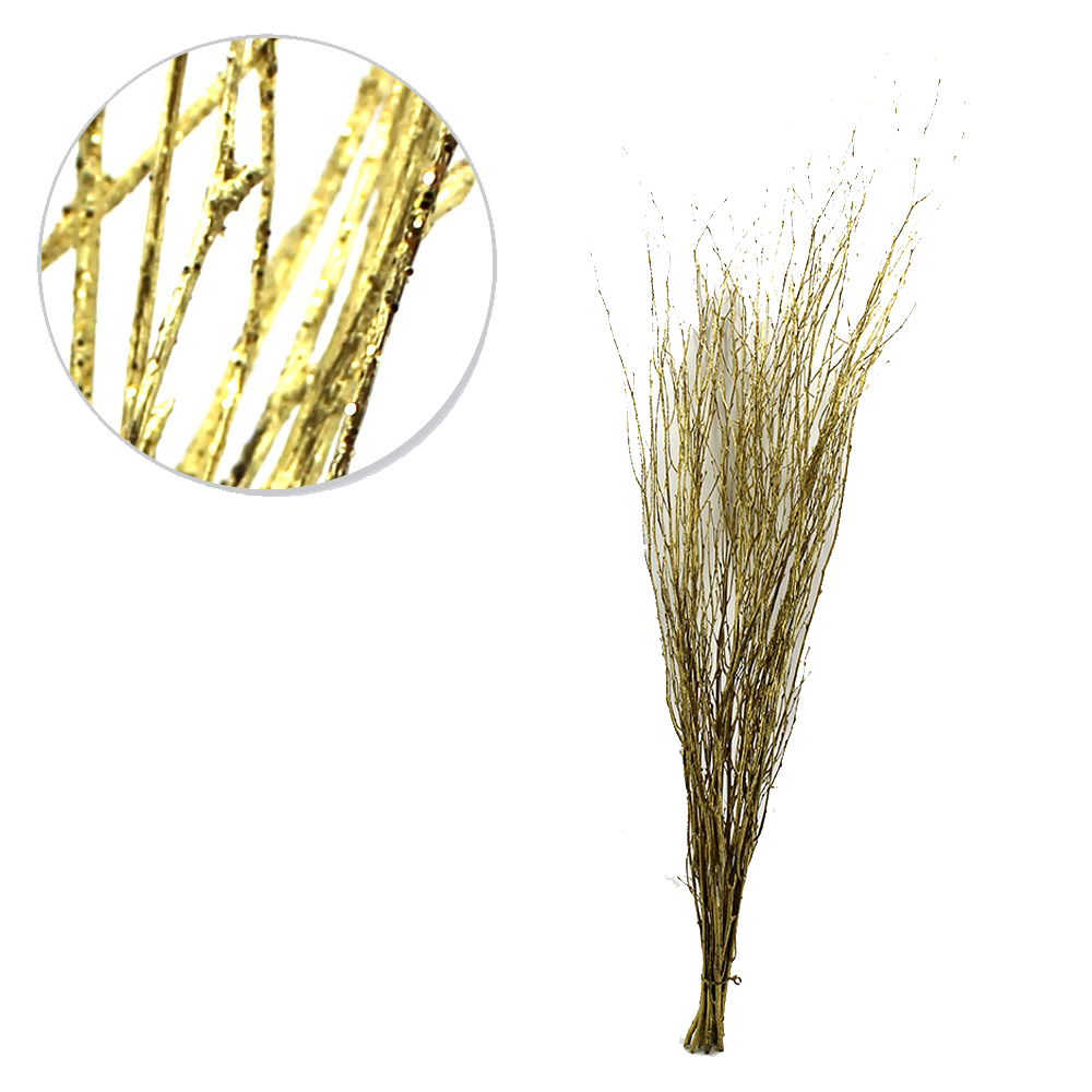 Бирч крашеный золотой+глиттер 1 пучок