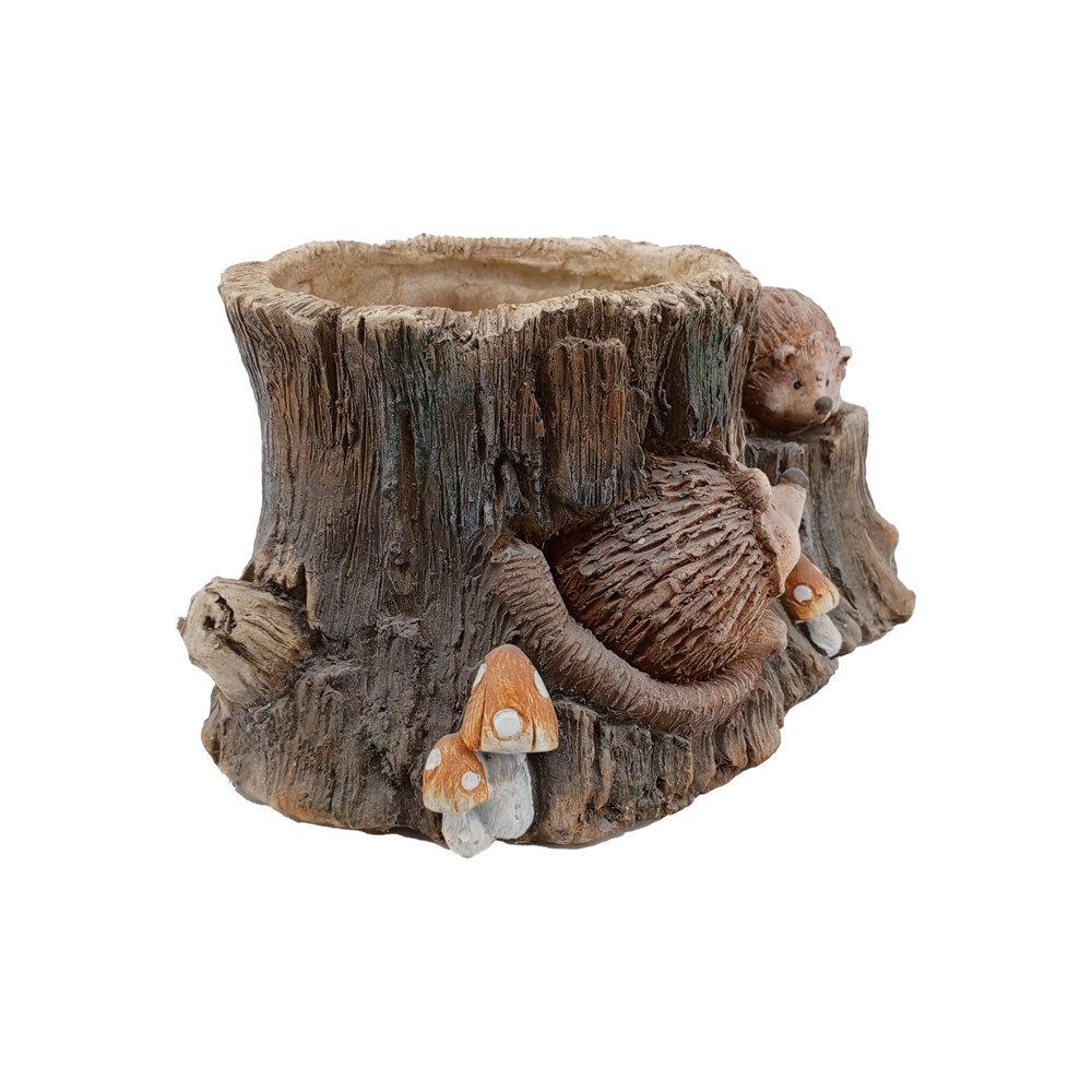Фигура декоративная КАШПО Ежи на пне h 17.5см/ 2