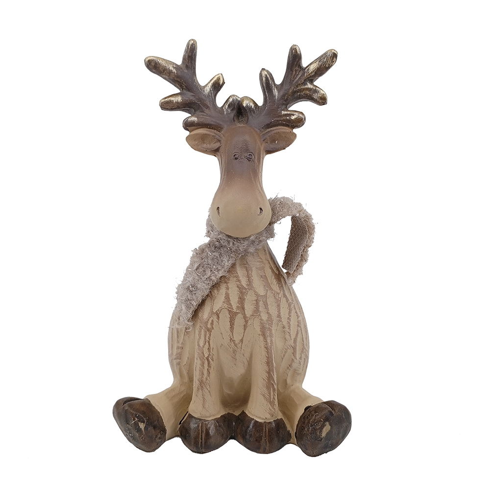 Фигура декоративная  Олень сидит h 21см/