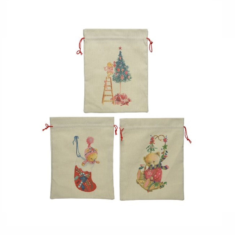 Мешок для подарка МЕДВЕДЬ 1шт / 24