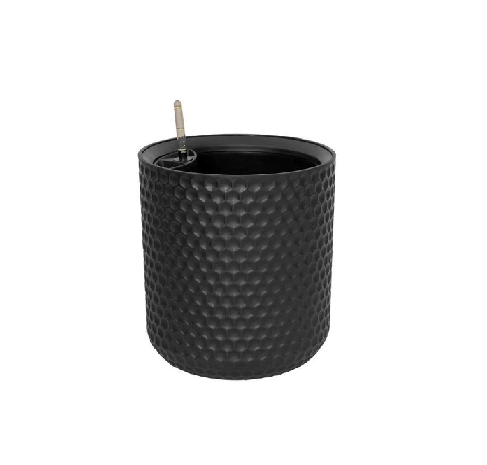 Кашпо пластиковое KERAMA OLA DOM 12л (антрацит) с автополивом