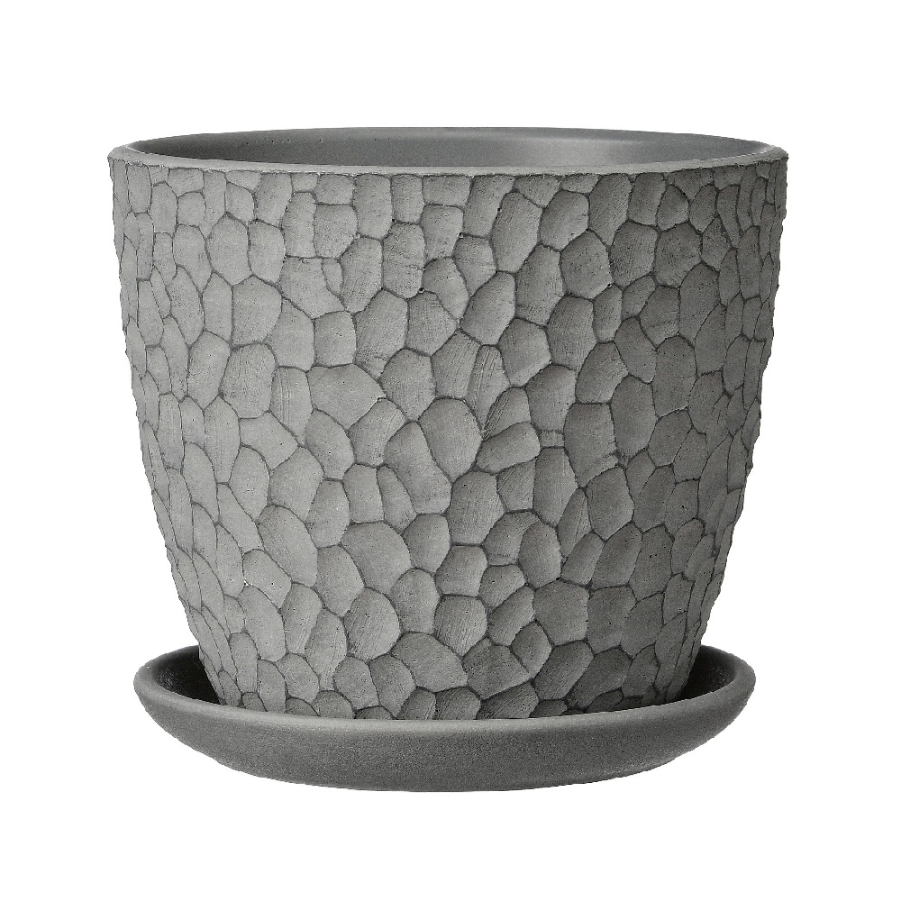 Горшок бетон МАНГО бутон серый №3 2,15л /