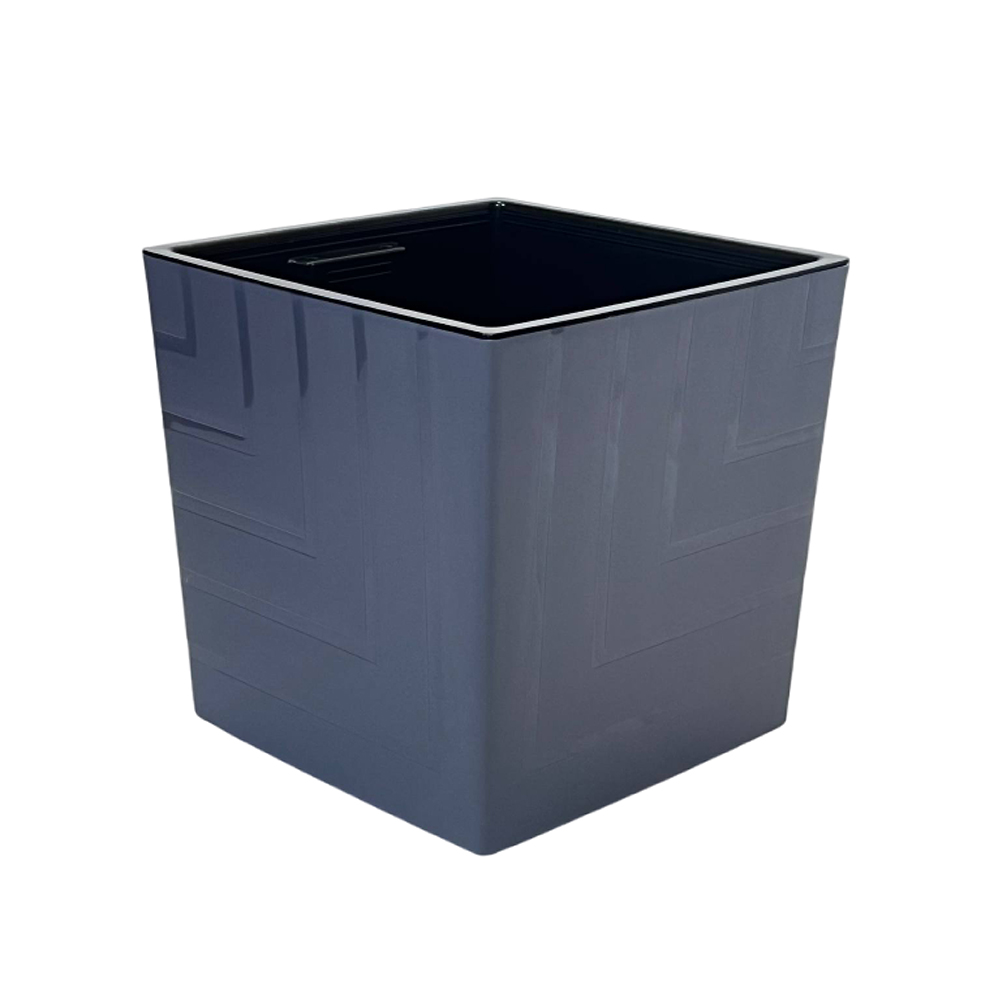 Горшок пластиковый КВАДРО 23,4л антрацит /2