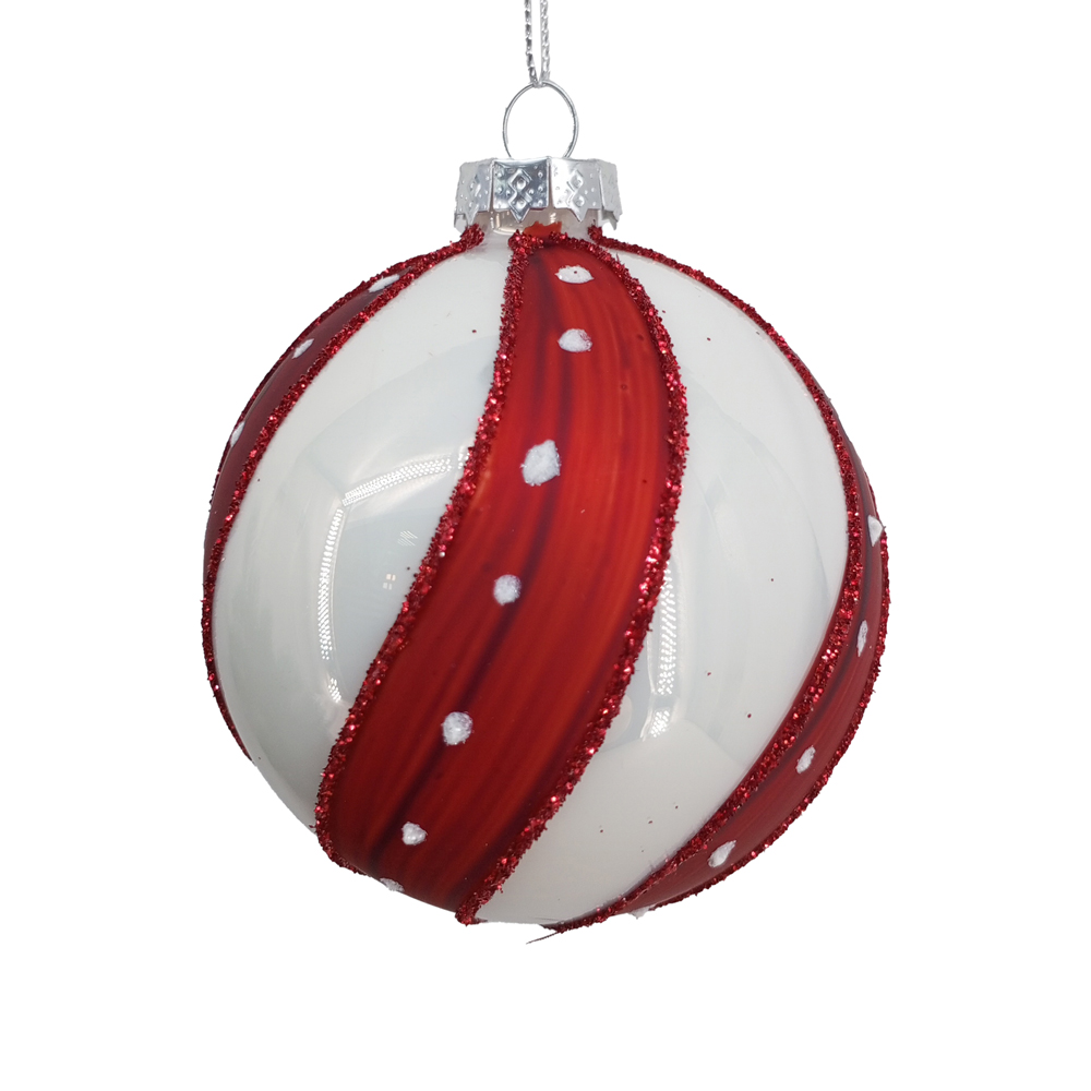 Набор елочных шаров стекло d80мм  4шт "Скандинавская"/1/24